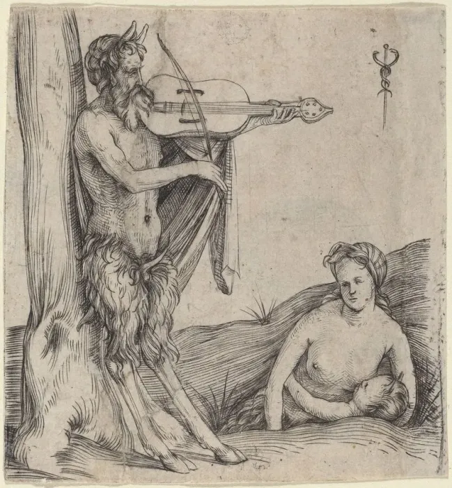 Framed Print : Satyrs Family, c. 1503 / 1504. Creator: Jacopo de Barbari Framed Print : Satyrs Family, c. 1503 / 1504. Creator: Jacopo de Barbari