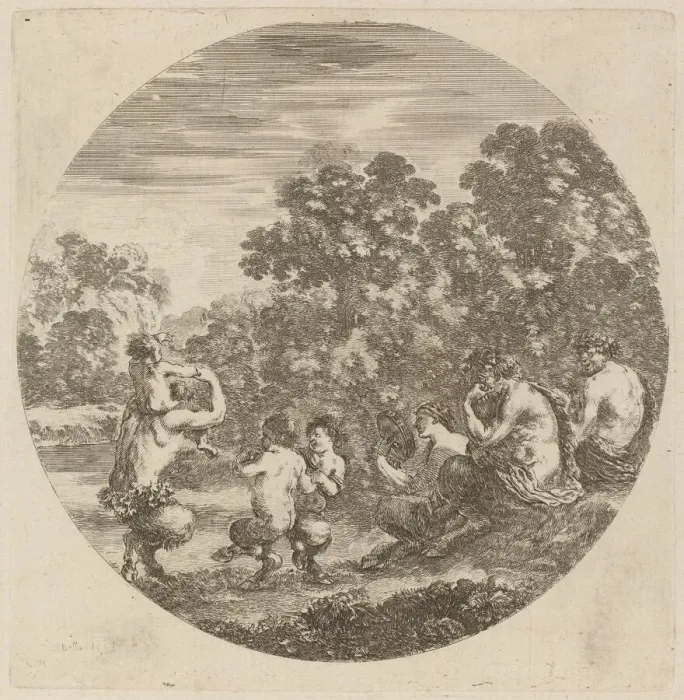 Framed Print : Satyrs and Faun. Creator: Stefano della Bella Framed Print : Satyrs and Faun. Creator: Stefano della Bella