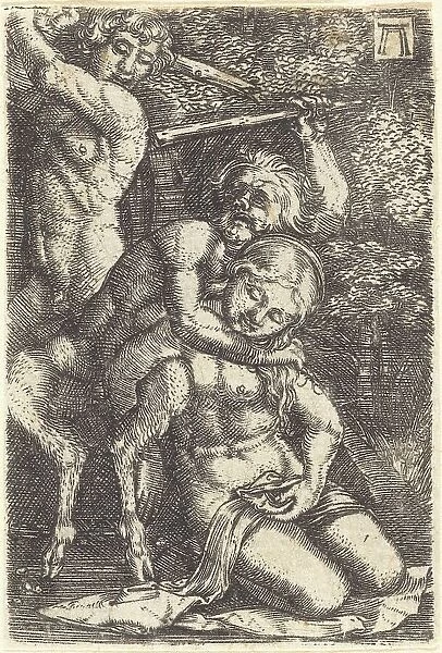 Two Satyrs Fighting about a Nymph, c. 1520 / 1525. Creator: Albrecht Altdorfer