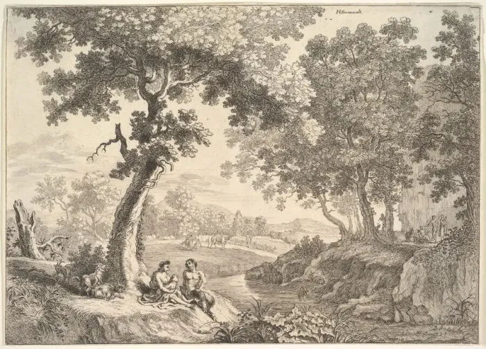 Framed Print : Satyrs in a Landscape. Creator: Unknown Framed Print : Satyrs in a Landscape. Creator: Unknown