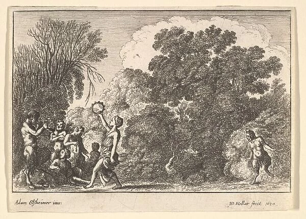 Five satyrs and two nymphs, 1650. Creator: Wenceslaus Hollar