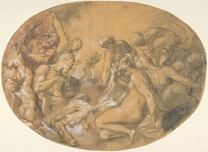 Framed Print : Satyrs and Nymphs, ca. 1599. Creator: Joseph Heintz the Elder Framed Print : Satyrs and Nymphs, ca. 1599. Creator: Joseph Heintz the Elder