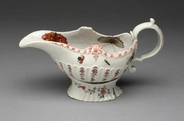 Framed Print : Sauceboat, Lambeth, c. 1755. Creator: Vauxhall Porcelain Factory Framed Print : Sauceboat, Lambeth, c. 1755. Creator: Vauxhall Porcelain Factory
