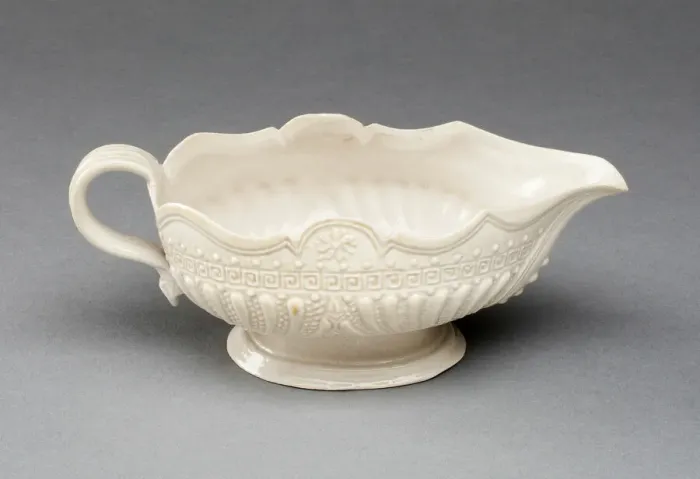Framed Print : Sauceboat, Staffordshire, c. 1760. Creator: Staffordshire Potteries Framed Print : Sauceboat, Staffordshire, c. 1760. Creator: Staffordshire Potteries