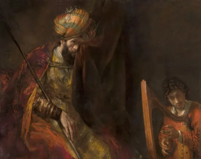 Framed Print : Saul and David, ca 1655-1658. Creator: Rembrandt van Rhijn (1606-1669) Framed Print : Saul and David, ca 1655-1658. Creator: Rembrandt van Rhijn (1606-1669)