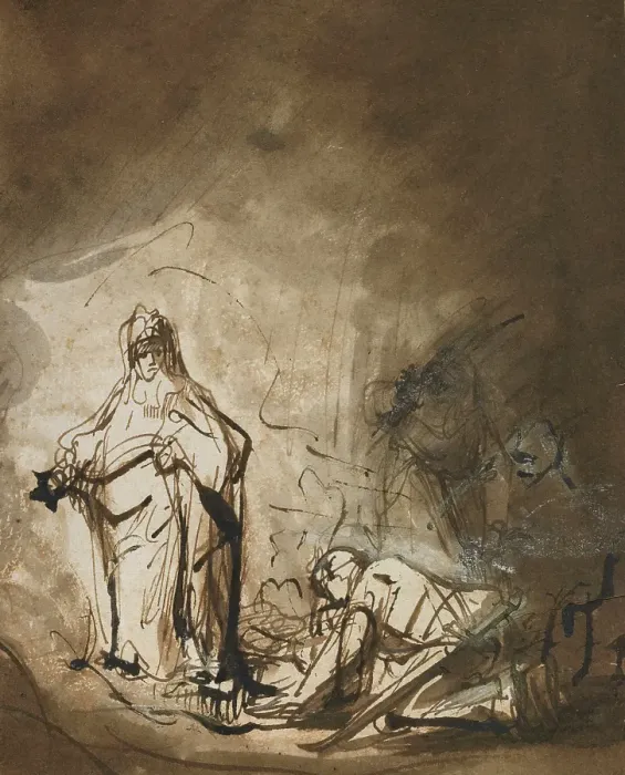 Framed Print : Saul and the Witch of Endor, about 1640. Creator: Ferdinand Bol Framed Print : Saul and the Witch of Endor, about 1640. Creator: Ferdinand Bol
