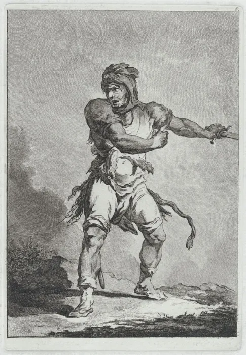 Framed Print : Savage Soldier Holding a Sword, 1764. Creator: Matthias Pfenninger Framed Print : Savage Soldier Holding a Sword, 1764. Creator: Matthias Pfenninger