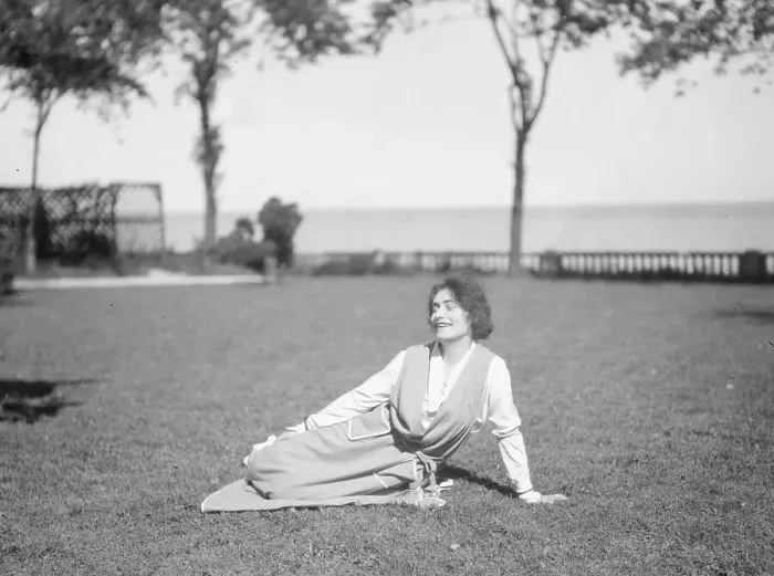 Framed Print : Savagoy, Henriette, seated on a lawn, 1922 July 31. Creator: Arnold Genthe Framed Print : Savagoy, Henriette, seated on a lawn, 1922 July 31. Creator: Arnold Genthe