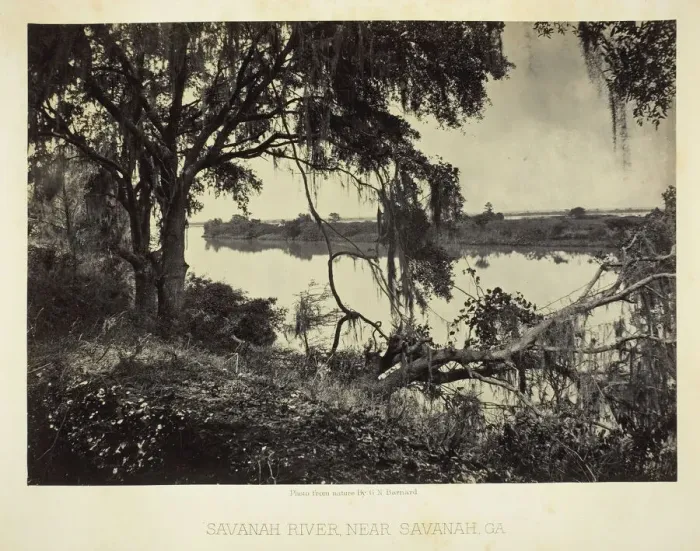 Framed Print : Savannah River, near Savannah, GA, 1866. Creator: George N. Barnard Framed Print : Savannah River, near Savannah, GA, 1866. Creator: George N. Barnard
