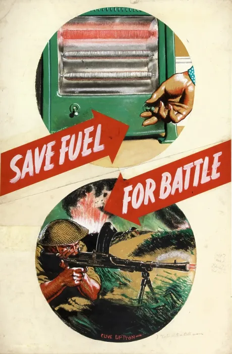 Framed Print : Save fuel for battle, World War II poster, between 1939 and 1946