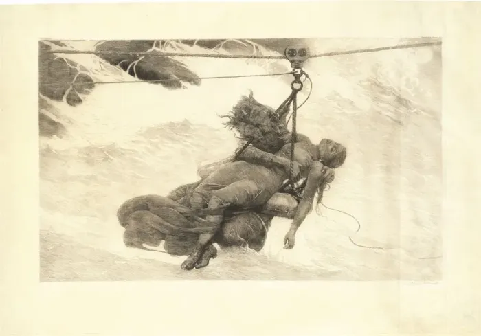 Framed Print : Saved, 1889. Creator: Winslow Homer Framed Print : Saved, 1889. Creator: Winslow Homer