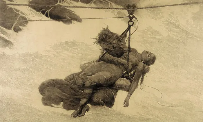 Framed Print : Saved, 1889. Creator: Winslow Homer Framed Print : Saved, 1889. Creator: Winslow Homer