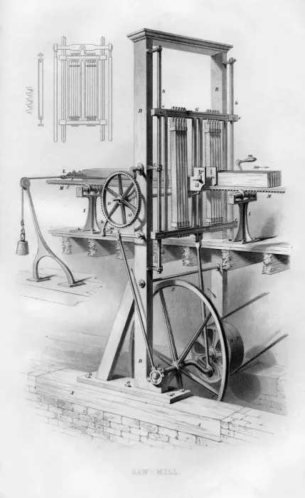 Framed Print : Saw mill, 1866 Framed Print : Saw mill, 1866