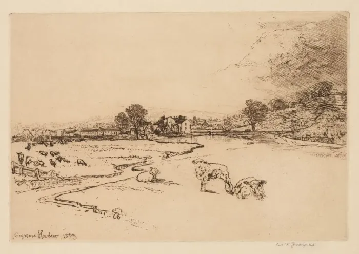Framed Print : Sawley Abbey, 1873. Creator: Francis Seymour Haden (British, 1818-1910) Framed Print : Sawley Abbey, 1873. Creator: Francis Seymour Haden (British, 1818-1910)