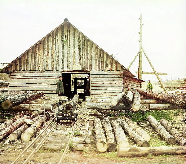 Sawmill, Oka River, 1912. Creator: Sergey Mikhaylovich Prokudin-Gorsky