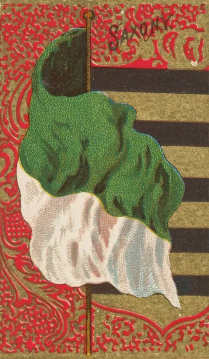 Framed Print : Saxony, from Flags of All Nations, Series 2 (N10) for Allen & Framed Print : Saxony, from Flags of All Nations, Series 2 (N10) for Allen &