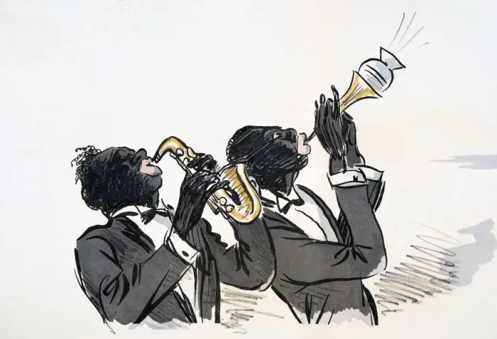Framed Print : Saxophone and Trumpet Player, from White Bottoms pub. 1927 Framed Print : Saxophone and Trumpet Player, from White Bottoms pub. 1927