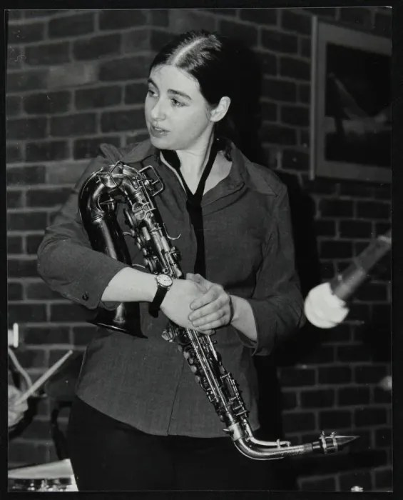 Framed Print : Saxophonist Allison Neale at The Fairway, Welwyn Garden City, Hertfordshire, 25 February 2001 Framed Print : Saxophonist Allison Neale at The Fairway, Welwyn Garden City, Hertfordshire, 25 February 2001