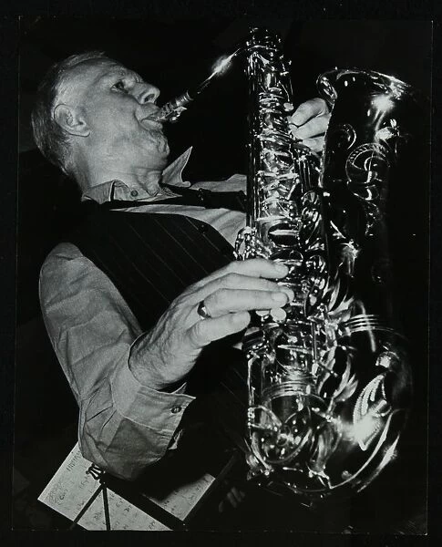 Saxophonist Don Rendell performing at The Bell, Codicote, Hertfordshire, 29 August 1982