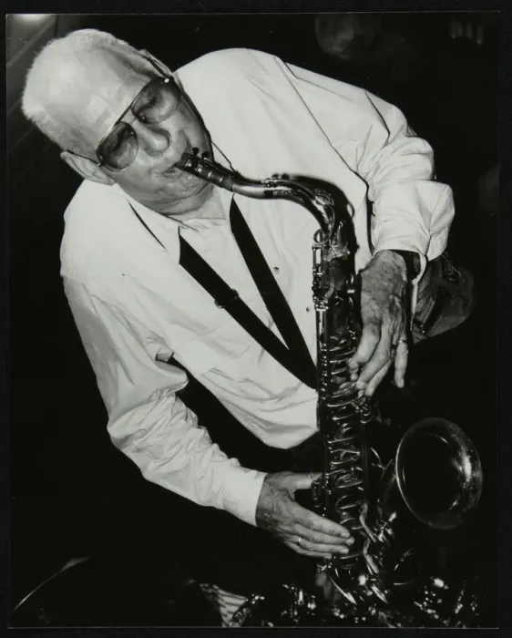 Framed Print : Saxophonist Don Rendell playing at The Fairway, Welwyn Garden City, Hertfordshire, 18 August 1991 Framed Print : Saxophonist Don Rendell playing at The Fairway, Welwyn Garden City, Hertfordshire, 18 August 1991