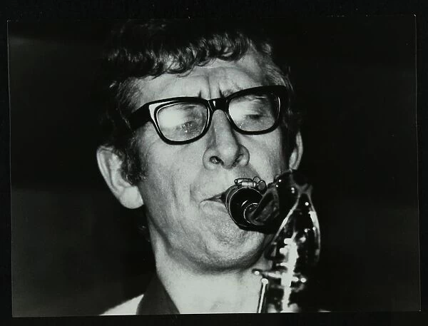 Saxophonist Phil Day playing at The Bell, Codicote, Hertfordshire, January 1984. Artist