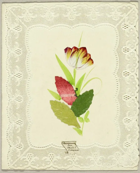 Framed Print : Say Shall I Conquer (valentine), c. 1840. Creator: Joseph Addenbrooke Framed Print : Say Shall I Conquer (valentine), c. 1840. Creator: Joseph Addenbrooke