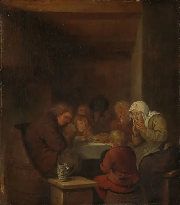Framed Print : Saying Grace, c.1653-1668. Creator: Jan Miense Molenaer Framed Print : Saying Grace, c.1653-1668. Creator: Jan Miense Molenaer