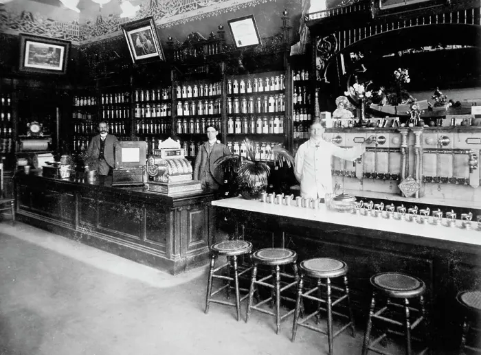 Framed Print : S.C. Cocke drugs, Fort Wayne, Ind. between 1895 and 1910. Creator: Unknown Framed Print : S.C. Cocke drugs, Fort Wayne, Ind. between 1895 and 1910. Creator: Unknown