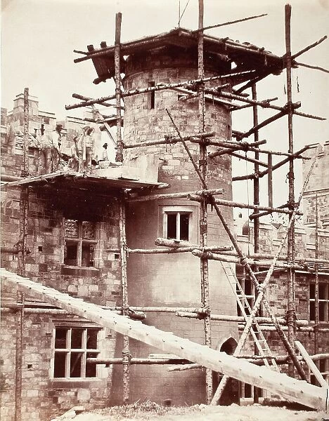 Scaffolding - Liviesmore Castle, Printed 1862 circa. Creator: F. C. Currey