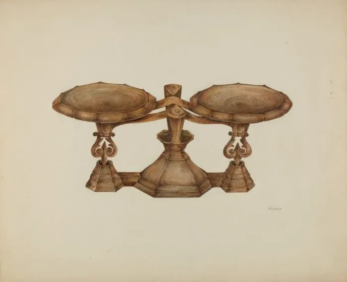 Framed Print : Scales, 1935 / 1942. Creator: Peter Connin Framed Print : Scales, 1935 / 1942. Creator: Peter Connin