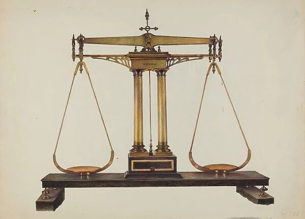 Scales for Weighing Gold, c. 1940. Creator: Robert W. R. Taylor