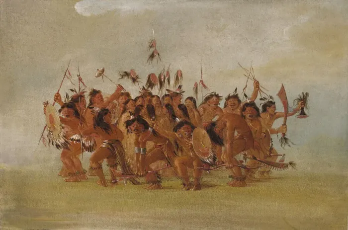 Framed Print : Scalp Dance, Mouth of the Teton River, 1835-1837. Creator: George Catlin Framed Print : Scalp Dance, Mouth of the Teton River, 1835-1837. Creator: George Catlin