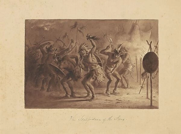 The Scalp-Dance of the Sioux, c. 1842. Creator: Felix Octavius Carr Darley