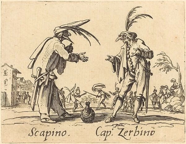 Scapino and Cap. Zerbino, c. 1622. Creator: Jacques Callot