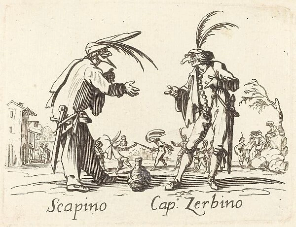 Scapino and Cap. Zerbino. Creator: Unknown