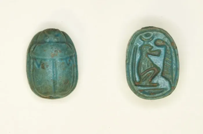 Framed Print : Scarab: Baboon with Ma at Feather, Egypt, New Kingdom