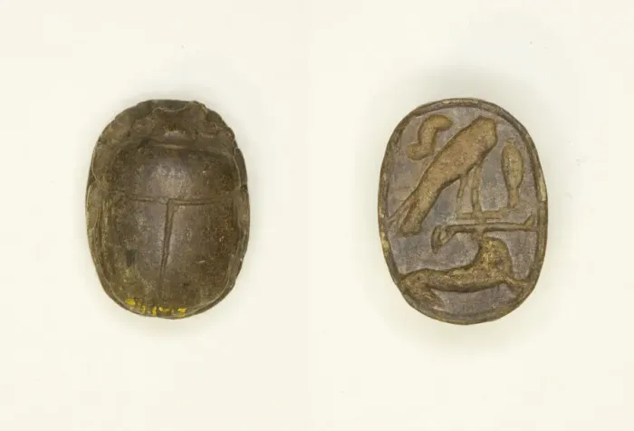 Framed Print : Scarab: Falcon with Antelope, Egypt, Middle Kingdom-New Kingdom Framed Print : Scarab: Falcon with Antelope, Egypt, Middle Kingdom-New Kingdom
