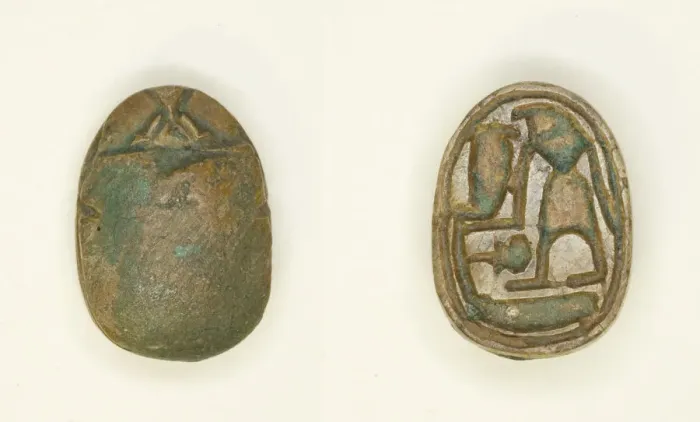 Framed Print : Scarab: Falcon-Headed Deity with Cobra, Egypt, Second Intermediate Period-New Kingdom Framed Print : Scarab: Falcon-Headed Deity with Cobra, Egypt, Second Intermediate Period-New Kingdom