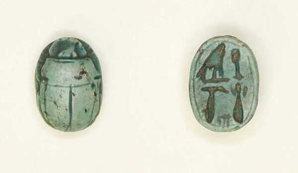 Scarab: Falcon and Hieroglyphs, Egypt, New Kingdom-Late Period
