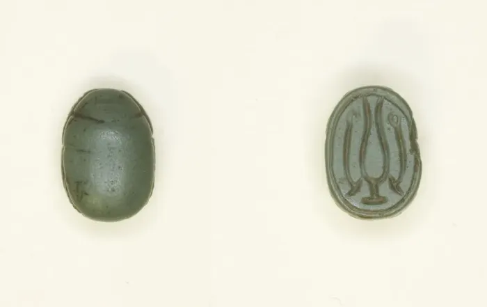 Framed Print : Scarab: Hieroglyphs (Hs-vessel and wAs-Scepters), Egypt, New Kingdom, Dynasty 18 (?) Framed Print : Scarab: Hieroglyphs (Hs-vessel and wAs-Scepters), Egypt, New Kingdom, Dynasty 18 (?)