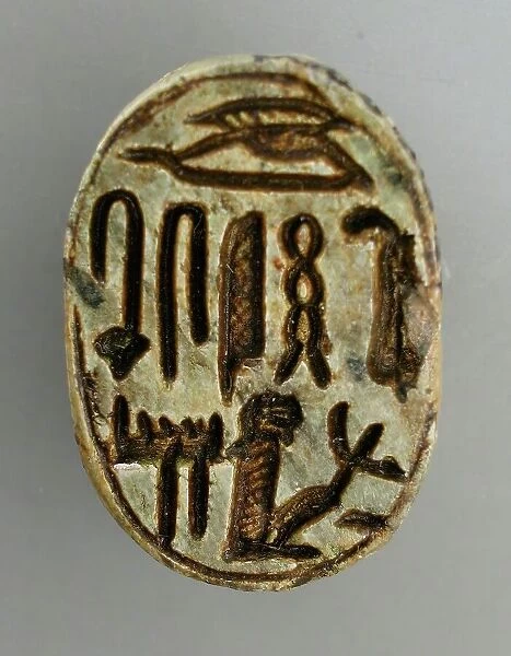Scarab Inscribed with a Protective Inscription including the Underworld Deity Maahis...1569-711 BCE. Creator: Unknown