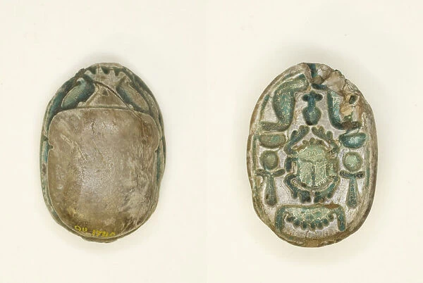 Scarab: Scarab Beetle with Hieroglyphs (cobras, anx-signs, nbw-sign), Egypt