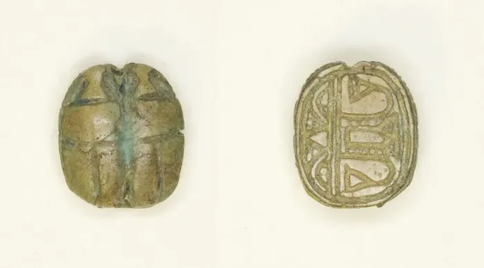 Framed Print : Scaraboid: Two Scarabs Side By Side, Egypt, New Kingdom