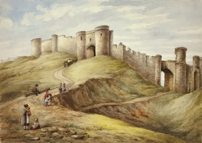 Framed Print : Scarborough Castle, 1854. Creator: Elizabeth Murray Framed Print : Scarborough Castle, 1854. Creator: Elizabeth Murray
