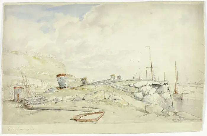Framed Print : Scarborough Shore, c. 1860. Creator: William Roxby Beverley Framed Print : Scarborough Shore, c. 1860. Creator: William Roxby Beverley