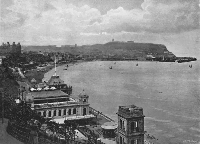 Framed Print : Scarborough: The South Bay and Spa, c1896. Artist: Frith & Co Framed Print : Scarborough: The South Bay and Spa, c1896. Artist: Frith & Co