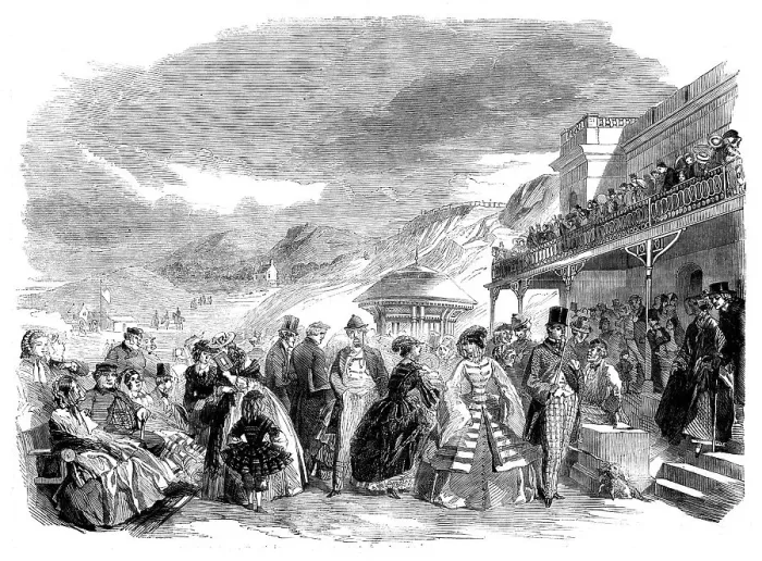 Framed Print : Scarborough Spa - from a sketch by Miss Claxton, 1858. Creator: Unknown Framed Print : Scarborough Spa - from a sketch by Miss Claxton, 1858. Creator: Unknown