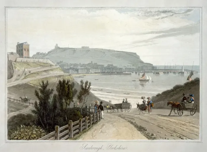 Framed Print : Scarborough, Yorkshire, 1822. Artist: William Daniell Framed Print : Scarborough, Yorkshire, 1822. Artist: William Daniell