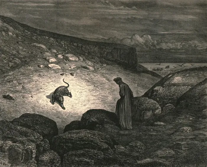 Framed Print : Scarce the ascent began, c1890. Creator: Gustave Doré Framed Print : Scarce the ascent began, c1890. Creator: Gustave Doré