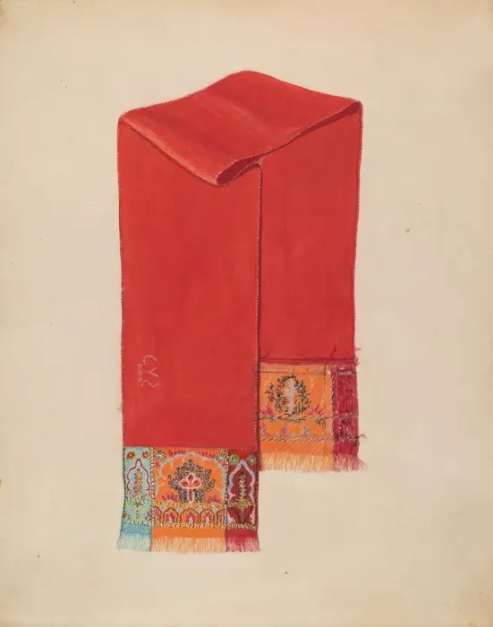 Framed Print : Scarf, 1935 / 1942. Creator: G. A. Spangenberg Framed Print : Scarf, 1935 / 1942. Creator: G. A. Spangenberg